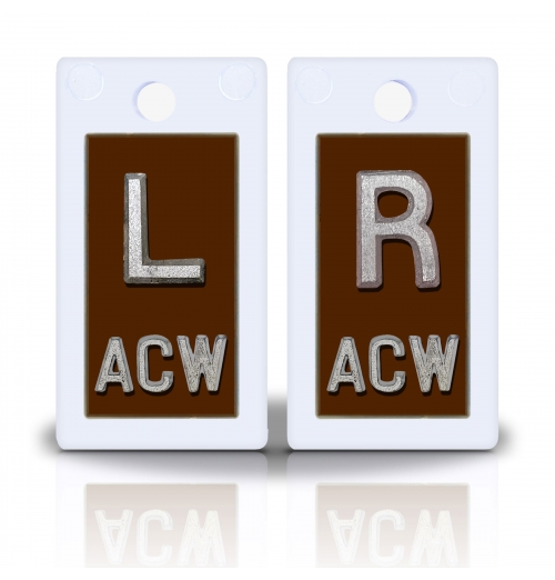1 5/8" Height Plastic Backing Lead X-Ray Markers, Solid Brown